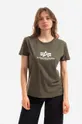 zelena Pamučna majica Alpha Industries New Basic T Wmn Ženski