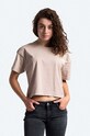 Alpha Industries t-shirt bawełniany Organics Cropped OS T bawełna brązowy 118056.627