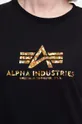 fekete Alpha Industries pamut póló New Basic T Hol. Print Wmn