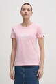 Bavlnené tričko Alpha Industries New Basic T Wmn regular ružová 196051.491