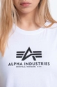 biały Alpha Industries t-shirt bawełniany