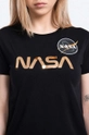 černá Bavlněné tričko Alpha Industries NASA PM 198053 365