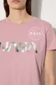 Alpha Industries cotton T-shirt NASA PM 198053.487 pink