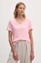 Odzież Tommy Jeans t-shirt bawełniany DW0DW14617.NOS różowy