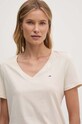 Oblečení Bavlněné tričko Tommy Jeans DW0DW14617.NOS béžová