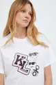 biały Karl Lagerfeld t-shirt bawełniany