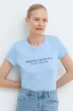 Хлопковая футболка Armani Exchange голубой