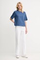 Памучна тениска United Colors of Benetton 3BL0E17G5 син AA00