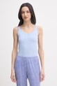 United Colors of Benetton top damski bawełniany z elastanem niebieski 3ZQM1H291