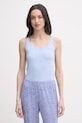 United Colors of Benetton top damski bawełniany z elastanem niebieski 3ZQM1H291