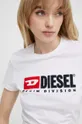 biela Bavlnené tričko Diesel T-SLI-DIV