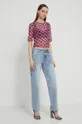 Μπλουζάκι Karl Lagerfeld Jeans μωβ