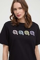 Хлопковая футболка Karl Lagerfeld 241W1702 чёрный AA00