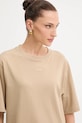 Хлопковая футболка BOSS Orange бежевый 50523256