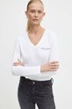 Хлопковый лонгслив Armani Exchange белый 8NYT89.YJG3Z.NOS