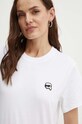 Βαμβακερό μπλουζάκι Karl Lagerfeld λευκό 245W1712