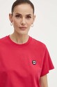 Хлопковая футболка Karl Lagerfeld розовый 245W1712