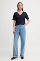 United Colors of Benetton tricou din bumbac 3BVXD400H bleumarin AA00