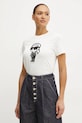 Хлопковая футболка Karl Lagerfeld IKON SKETCH хлопок бежевый A1W17126