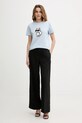 Karl Lagerfeld t-shirt bawełniany A1W17128 niebieski AW25