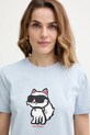 Karl Lagerfeld t-shirt bawełniany niebieski A1W17128