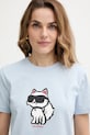 Karl Lagerfeld t-shirt bawełniany niebieski A1W17128