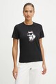 Хлопковая футболка Karl Lagerfeld хлопок чёрный A1W17128