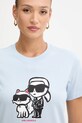 Karl Lagerfeld t-shirt bawełniany niebieski A1W17129