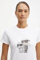 Хлопковая футболка Karl Lagerfeld белый A1W17131