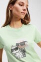 Odzież Karl Lagerfeld t-shirt bawełniany A1W17131 zielony
