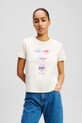 Karl Lagerfeld tricou din bumbac print bej A2W17112