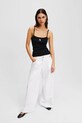 Karl Lagerfeld top din bumbac negru A2W17070