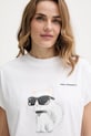 Karl Lagerfeld tricou din bumbac IKON AQUARELLE alb A2W17115