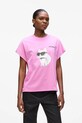 Karl Lagerfeld tricou din bumbac print roz A2W17115