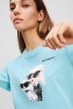 Odzież Karl Lagerfeld t-shirt bawełniany A3W17077 niebieski