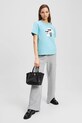 Karl Lagerfeld t-shirt bawełniany niebieski A3W17077