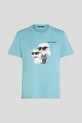 Karl Lagerfeld t-shirt bawełniany A3W17077 niebieski