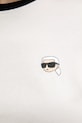 Памучна тениска Karl Lagerfeld IKON A3W17078 бежов