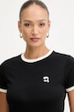 Karl Lagerfeld tricou din bumbac IKON negru A3W17078