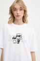 Хлопковая футболка Karl Lagerfeld белый A3W17084