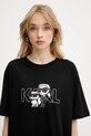 Karl Lagerfeld tricou din bumbac negru A3W17084