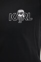 Karl Lagerfeld pamut póló A3W17085 fekete