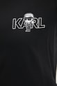 Памучна тениска Karl Lagerfeld IKON A3W17085 черен
