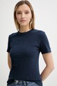 American Vintage t-shirt bawełniany granatowy SON28G