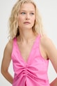 Renewed camicetta in cotone creative upcycling rosa koszulowy.top