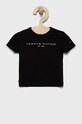 Παιδικό μπλουζάκι Tommy Hilfiger στάμπα μαύρο KN0KN01487.9BYY