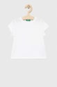 United Colors of Benetton tricou de bumbac pentru copii uni alb 3I1XG106Y.P.NOS