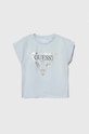 Guess t-shirt dziecięcy z elastanem niebieski J81I15.J1311.PPYH