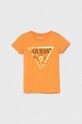Bavlněné tričko Guess kulatý oranžová K73I56.K8HM0.PPYH