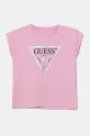 Παιδικό μπλουζάκι Guess στάμπα ροζ J81I15.J1311.PPYA